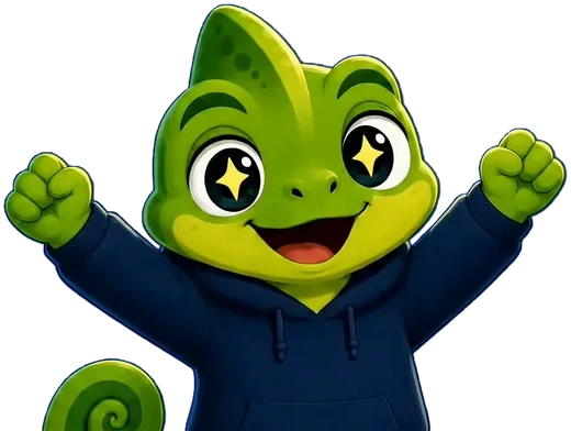 Mascote do tudy comemorando